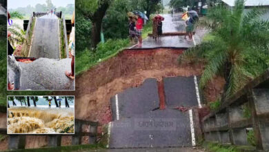 Photo of পাহাড়ি ঢলে ধসে পড়লো সেতু, বান্দরবান-রাঙ্গামাটি যোগাযোগ বিচ্ছিন্ন